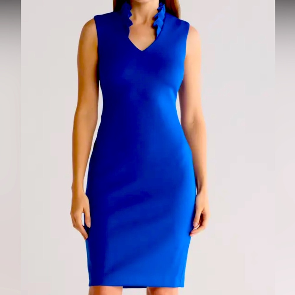 Calvin Klein Ruffle Neck Dress